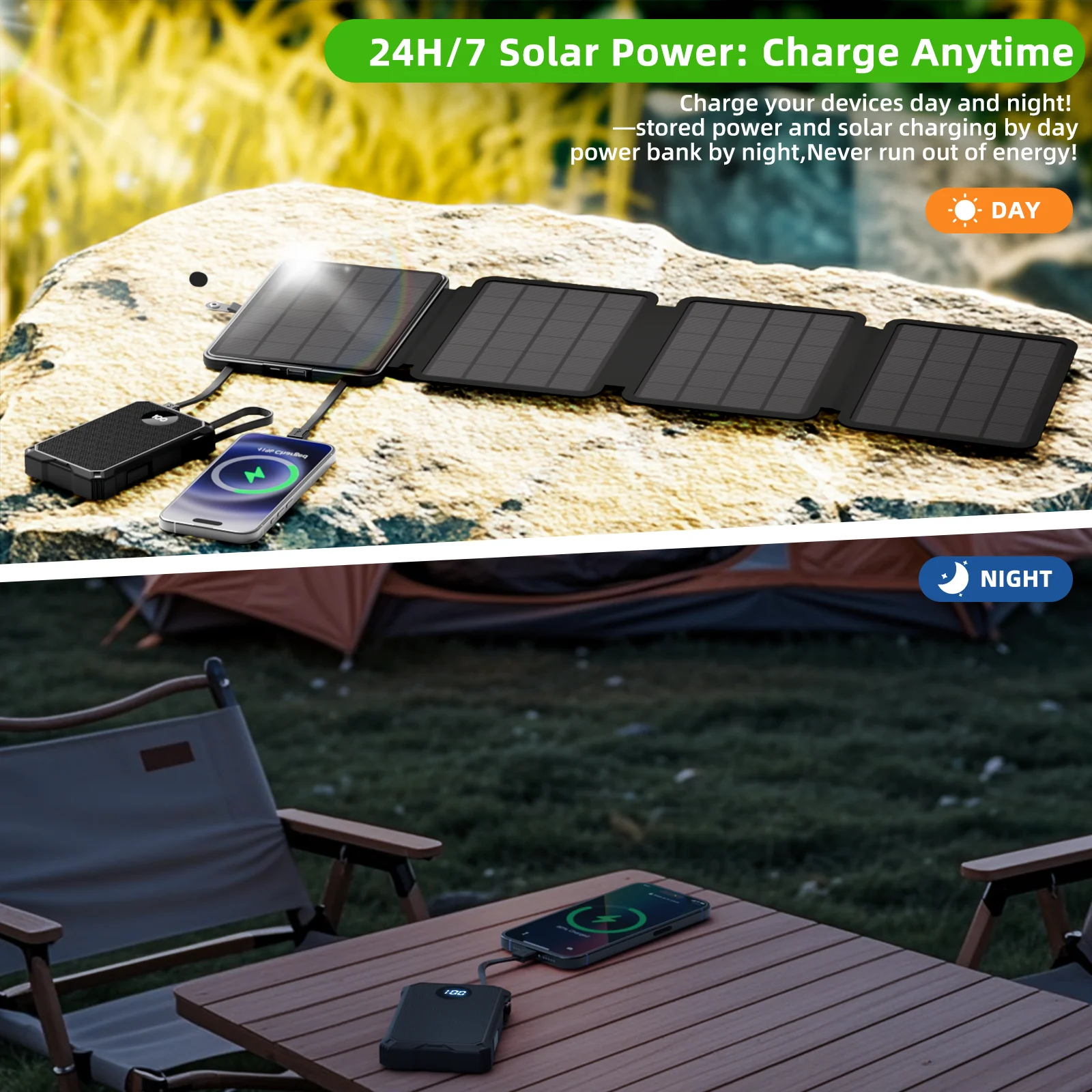 15W Magnetic Wireless 10000mAh Solar Power - Image 6