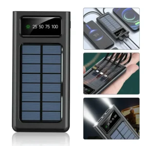 200000mAh Solar Power Bank  4-USB Cable
