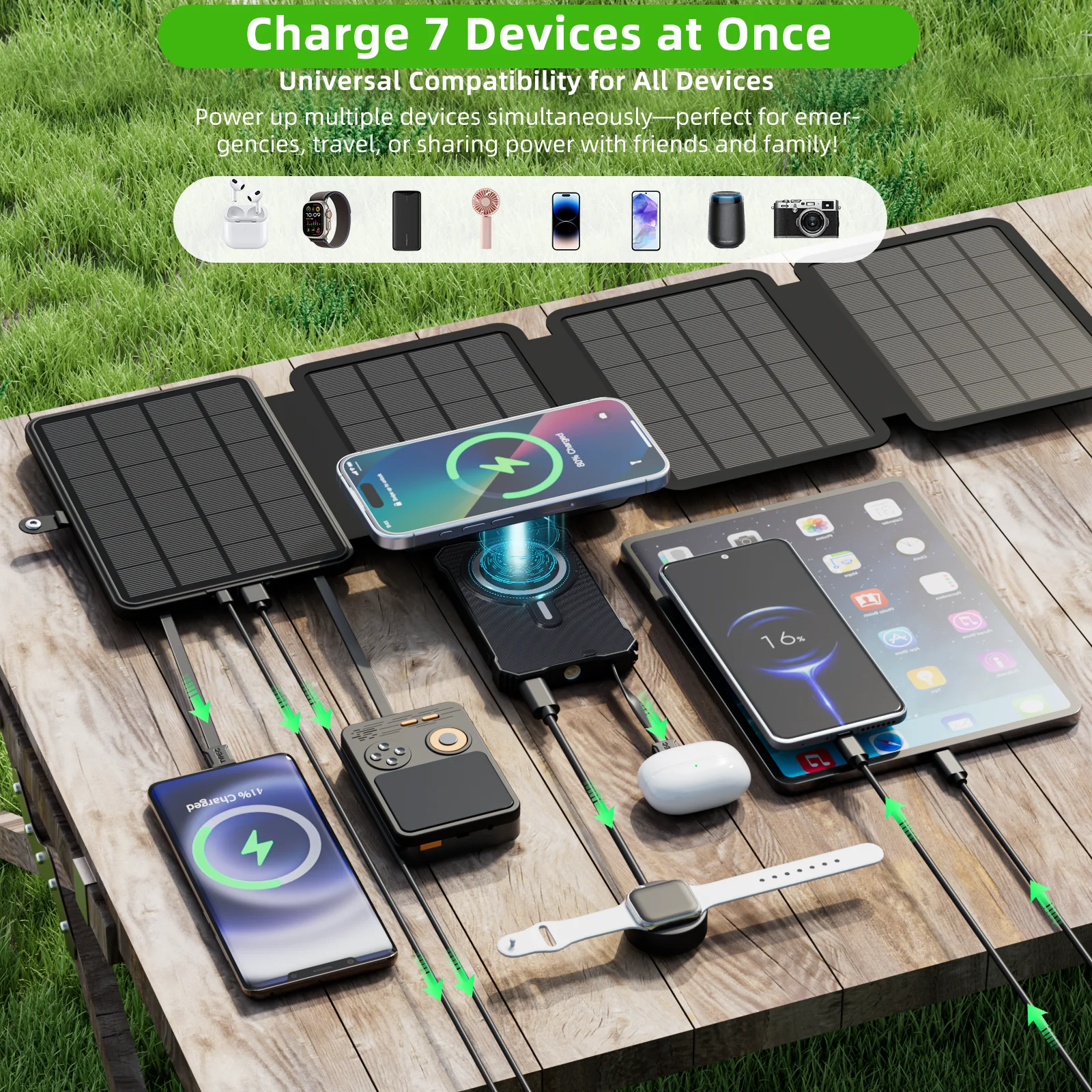 15W Magnetic Wireless 10000mAh Solar Power