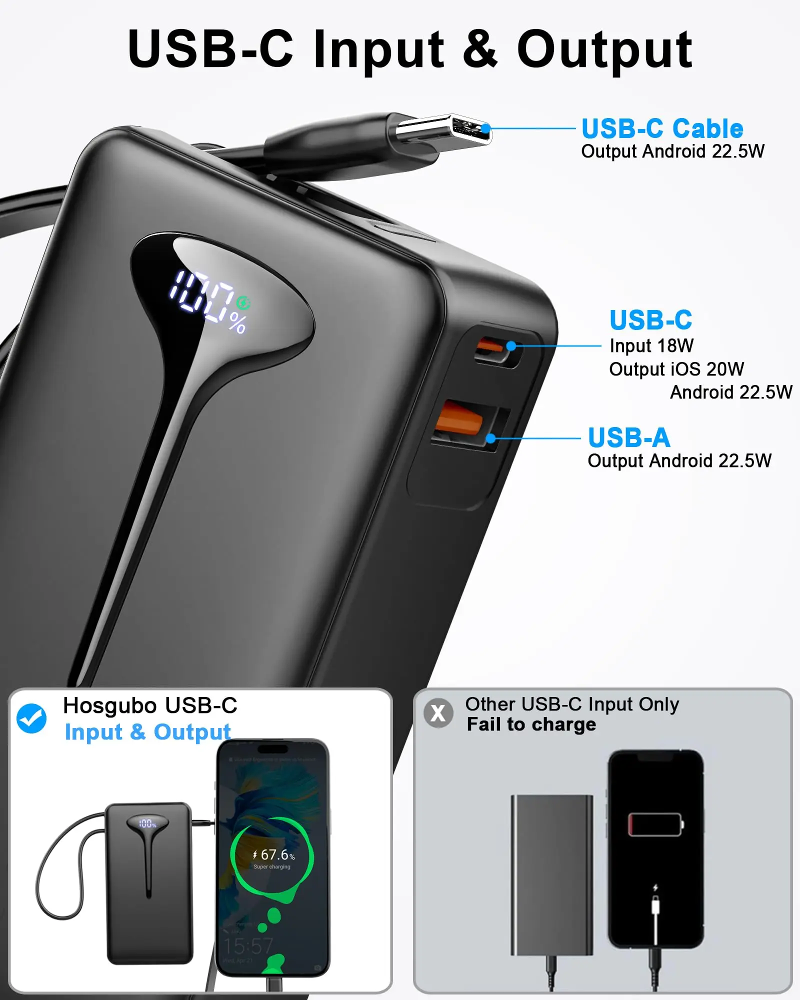 10000mAh Portable Charger Power Bank with 22 - Image 4
