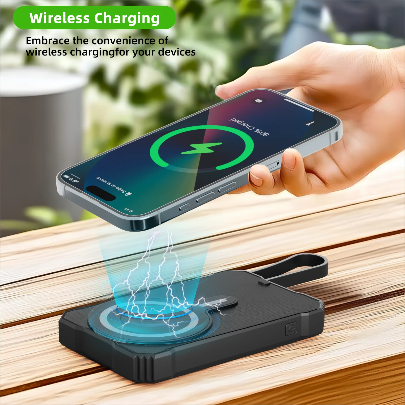 15W Magnetic Wireless 10000mAh Solar Power - Image 3