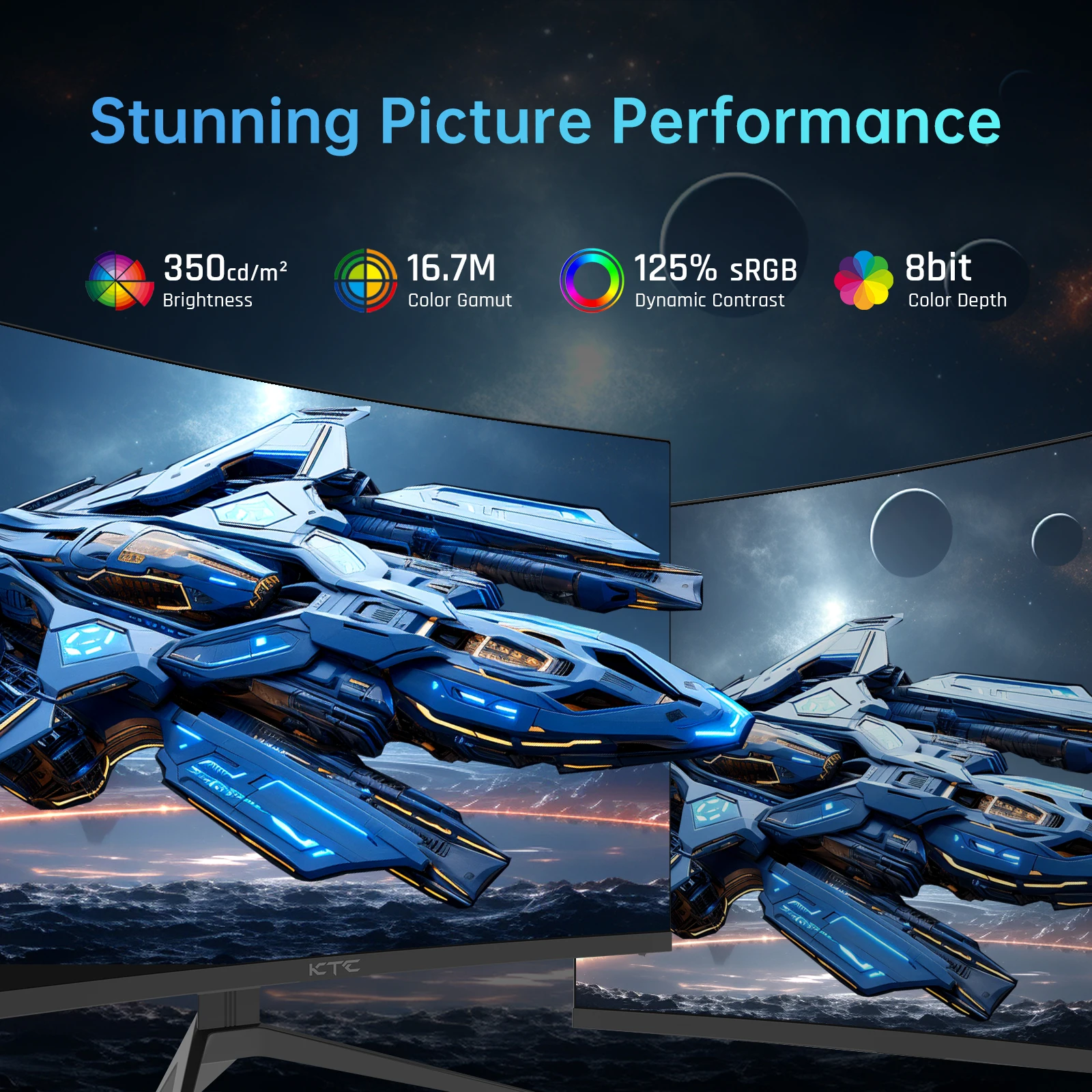 KTC 32 inch 240Hz Curved Gaming Monitor 1500R 1080P - Image 3