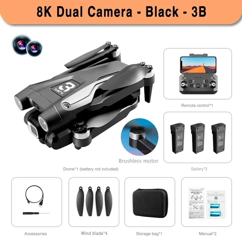 Z908 Pro Max GPS Drone Brushless 8K HD Dual Camera - Image 9