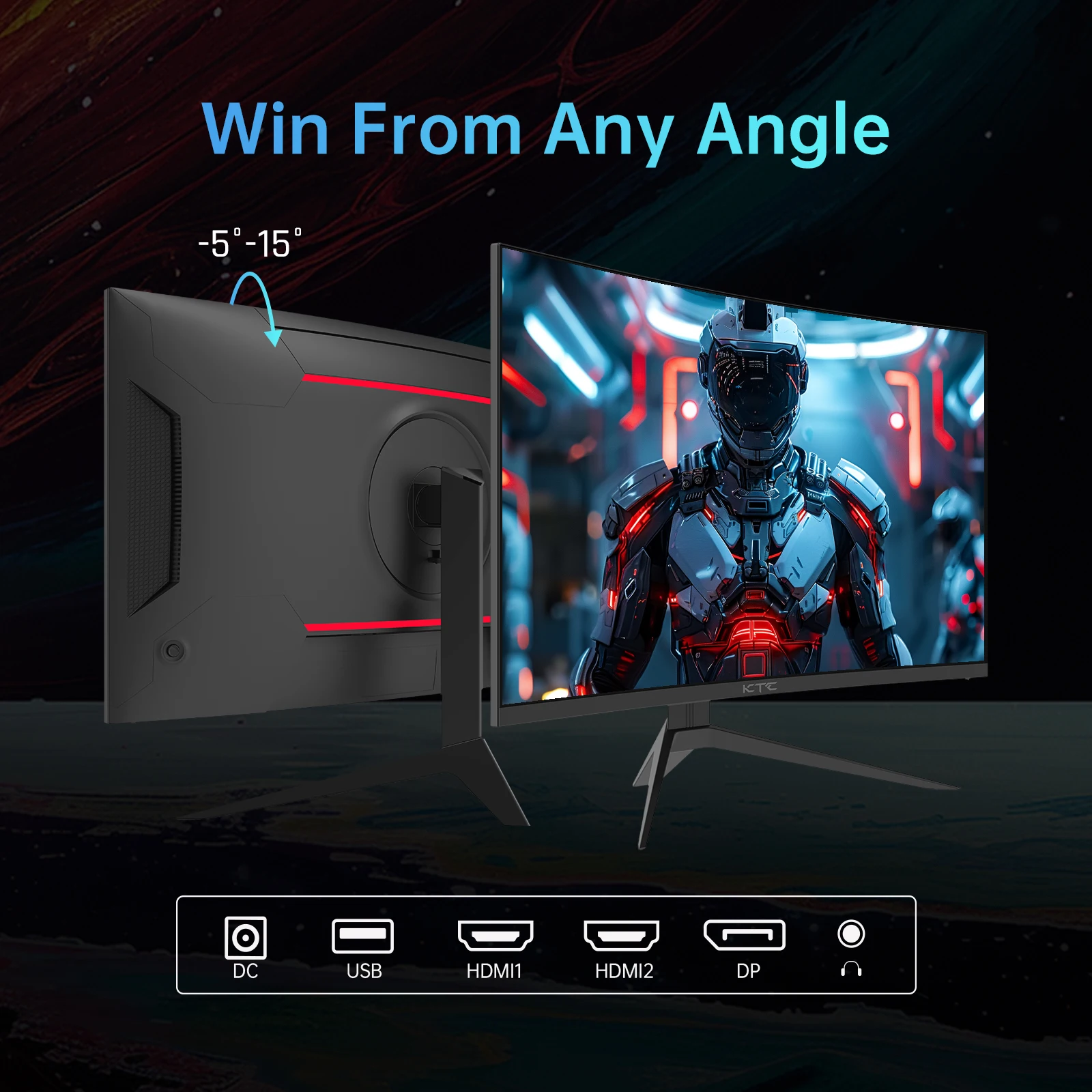 KTC 32 inch 240Hz Curved Gaming Monitor 1500R 1080P - Image 4